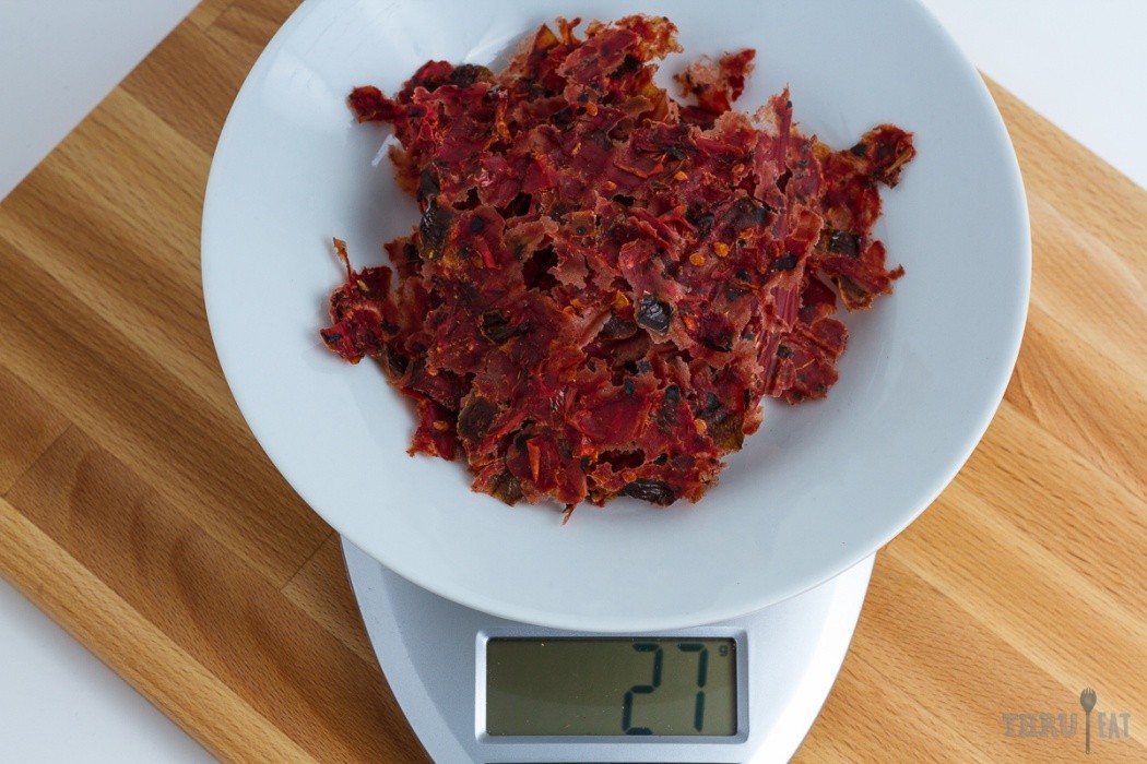 Dehydrated salsa can be used as a flavor enhancer 27 grams of dehydrated salsa on a scale