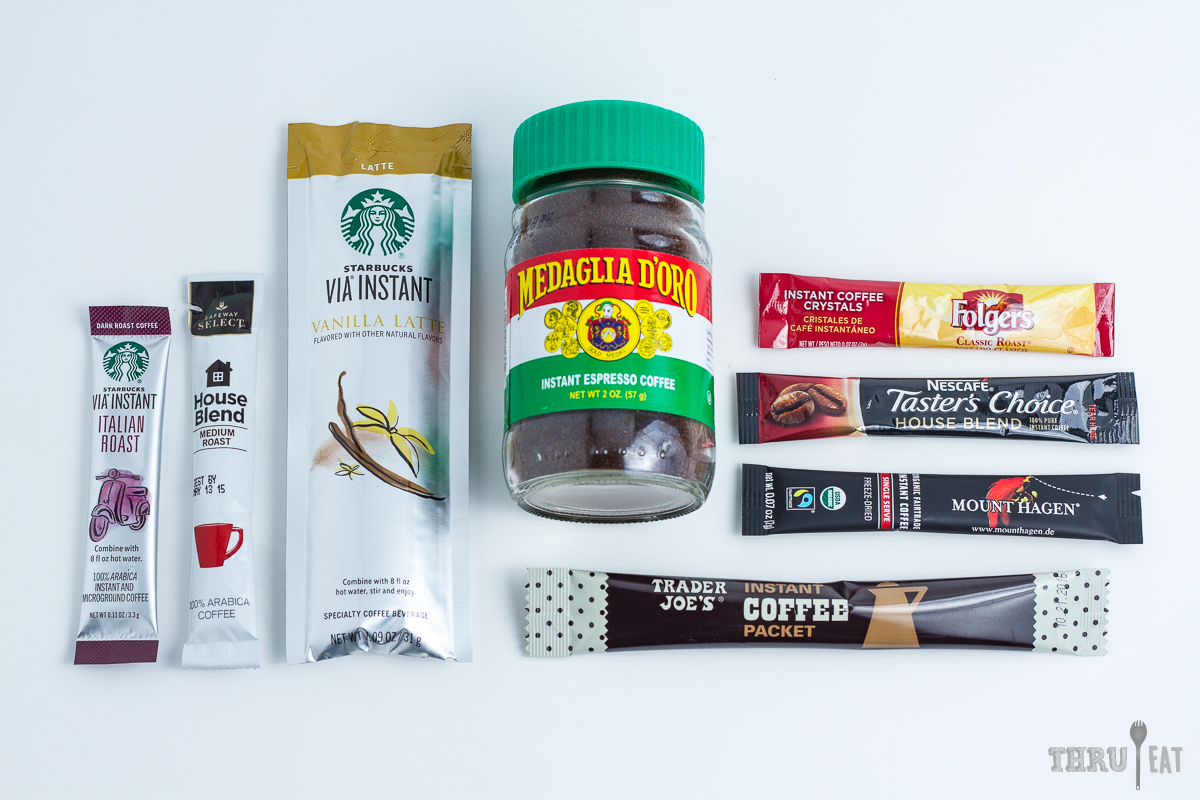 eight different instant coffees